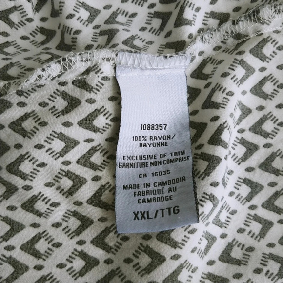 Nicole Miller Original Geometric Sleeves  Blouse Black White XXL - Picture 8 of 8